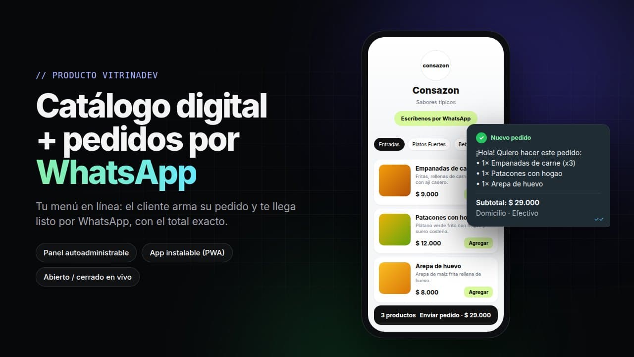 Catálogo Digital + Pedidos por WhatsApp